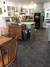And as always, black, white, and wood work perfectly in the kitchen. Pin By Katy Rushton On Diy Home Decor In 2021 Kitchen Floor Tile Kitchen Flooring Slate Kitchen