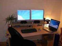 If you're also in the market for new monitors to mount on your desk, here are some of the best monitors to use for a. Computer Desk Inspiration Dual Monitors Freshome Com Computer Desk Desk For Two Desk Inspiration