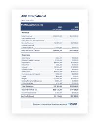 Profit And Loss Statement Template Free Download Wise