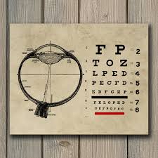Vintage Ophthalmologist Eye Chart Print Optometry Art