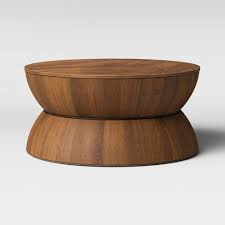 Great savings & free delivery / collection on many items. Prisma Round Natural Wood Turned Drum Coffee Table Brown Project 62 Target