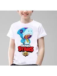 Brawl Stars Shark Leon Cocuk Tisort Beyaz Unisex Fiyati