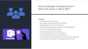 This will take you to 'admin center' home page. How To Manage Meeting Policies In Microsoft Teams Office 365 Global Sharepoint Diary