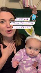 Teach your little one this silly Easter song. 🐰 I have fond childhood  memories of singing this song and creating a neighborhood play with it.  Hearing her giggles melts my heart! Save this in a Spring ...