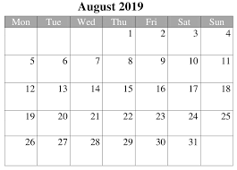 Free Download August Calendar 2019 Printable Cute Printable Editable Free Download Template Blank Editable Calendar Calendar Printables 2019 Calendar