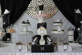 Black And White Desserts Runway Catwalk Black White Dessert Table Wedding Dessert Table White Party Decorations Fashion Birthday Party