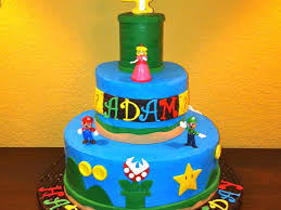 This super mario birthday cake is decorated with scenery and the characters straight from the game. Super Mario Cake Cakecentral Com