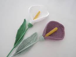 Fleurs Au Crochet Decoratives Cadeau Maitresse Arum Au Crochet Cadeau Pendaison Cremaillere Decoration Maiso Crochet Flowers Baby Knitting Patterns Crochet