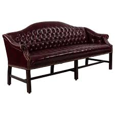 Enjoy free shipping on most stuff, even big stuff. Chippendale Style Burgundy Leather Camelback Button Tufted Sofa For Sale At 1stdibs