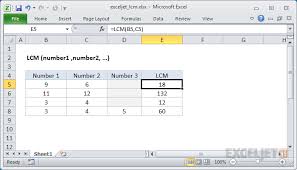 how to use the excel lcm function exceljet