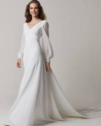 Modern Bishop Sleeve Wedding Dress Swiss Dot Bishop Sleeve Modest Wedding Dress In 2020 Modest Wedding Dresses Wedding Dress Store Utah Wedding Dress