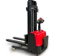 NEWRICK Brand Electric Stand-on Stacker with Folding Platform, Double-row Lift Truck, Full-featured and Safe