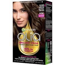 Garnier Olia Brilliant Color 5 03 Medium Neutral Brown Permanent Hair Color Garnier Olia Olia Hair Color
