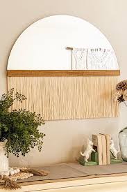 Half Circle Fringe Mirror Aria Solo Straight Etsy In 2021 Macrame Mirror Boho Mirrors Earthy Decor