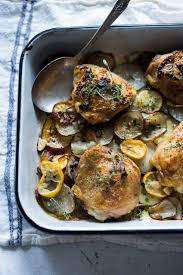Sheet Pan Chicken And Crispy Potatoes Infused With Fresh Thyme Lemon And Garlic Easy And Flavorful Delicious Healthy Recipes Pan Chicken Sheet Pan Dinners
