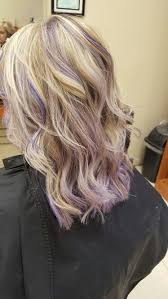 Blonde Lavender Highlights Hair Streaks Purple Blonde Hair Peekaboo Hair