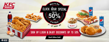 Are you looking for kfc promo malaysia? Kfc Delivery Cluck Hour Special 50 Discount 3pm 6pm Weekday Until 25 August 2017