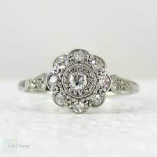 Balance 1920s Diamond Engagement Ring Daisy Shaped Diamond Cluster Art Deco Diamond Ring In White Gold Platinum Art Deco Engagement Ring Beautiful Diamond Engagement Ring Deco Engagement Ring