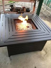Fire Sense Danang 45 In Square Aluminum Lpg Fire Pit Table With Cover 62446 The Home Depot Fire Pit Table Propane Fire Pit Table Fire Pit