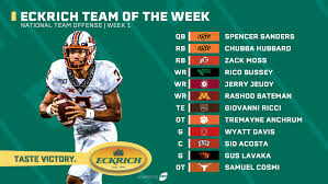 D1collegefootball.com is the source for college football information and products. College Football Week 1 Eckrich Team Of The Week Nfl Draft Pff