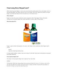 Can you take nyquil after drinking beer? How Long Does Nyquil Last