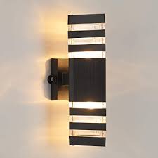 Use passive infrared lamps that are triggered by. Buy Dusk To Dawn Sensor Outdoor Wall Lights Modern Exterior Wall Sconce Porch Light Fixture Black Up Down Light With Photocell Waterproof Wall Mount Lamp For Garage Front Door Use Two E26