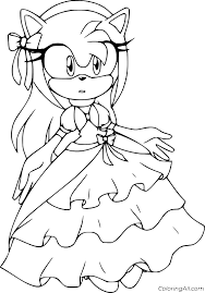 Sonic the hedgehog coloring pages, a huge collection of pictures. Amy Rose In Dress Coloring Page Coloringall