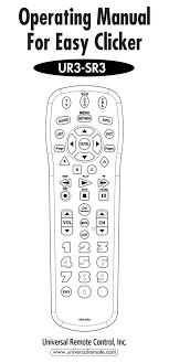If you have no idea about the model number of the remote, you have then removed the battery cover and get an idea about it from the slip available inside. Universal Remote Control Ur3 Sr3 Operating Manual Pdf Download Manualslib