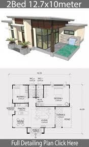 These bedroom house plans are designed to maximize the use of space for smaller sites. Home Design Plan 12 7x10m With 2 Bedrooms Home Design With Plan Home Design Plan Sims House Design Bungalow House Design