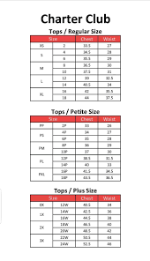 Charter Club Clothing Size Chart Karen Scott White Blouse Top Blue Blouse Top