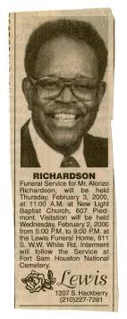 Funeral Program for Alonzo Richardson, February 3, 2000]
