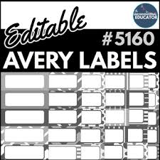 Buy avery® blank coloured labels. Editable Avery Labels 5160 Worksheets Teaching Resources Tpt