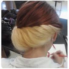 Half Blonde Half Wine Red Hair Color Auburn Two Toned Hair Hair