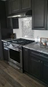 Viscount White Granite Dark Charcoal Cabinets White Subway Tile Backsplash With Basket Weav Grey Kitchen Tiles Backsplash With Dark Cabinets Charcoal Kitchen