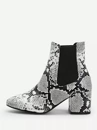Black And White Snakeskin Booties Pin By Alexis Comer On Threads Snakeskin Boots Boots Snakeskin Fashion