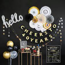 40th birthday survival kit blue. 40th Birthday Decorations By Hombae 40th Bday Decor For Women Or Men 40th Wedding Anniversary Decorations 40 Years Old Party Supplies Cheers To 40 Years Banner Amazon In Home Kitchen