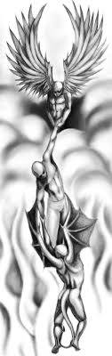 Unique Tattoo Trends Dichotomy Tattoo Design Drawings Archangel Tattoo Tattoo Sleeve Designs
