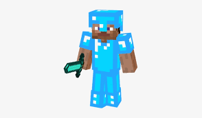 Minecraft main character steve fighting an enemy with his sword on the edge of a splitting mountain. Diamant Steve Steve Minecraft With Diamond Sword And Armor Transparent Png 303x400 Free Download On Nicepng
