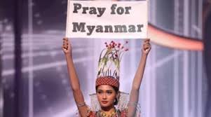 March 10, 2021 united states targets family members profiting from connection to burmese coup leader. Pray For Myanmar Miss Universe Contestant Holds Powerful Sign While Walking The Ramp Lifestyle News The Indian Express