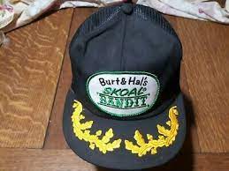Vintage Burt Hals Skoal Bandit Huge Patch Mesh Fashion Burt Beanie