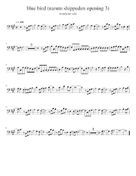 Blue Bird Naruto Shippuden Opening 3 Sheet Music For Trombone Solo Musescore Com