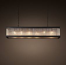 1920s Essex Crystal Rod Rectangular Chandelier 59 Pendant Light Lustre Cristal Lustre Rectangulaire