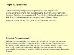 Tugas ekonomi individu tugas halaman 113 Tugas 22 1 Individu Mahasiswa Menjawab Pertanyaan Pertanyaan Bab Regresi Dan Korelasilinier Sederhana Dari Buku Teks Yang Dijadikan Acuan Complete Ppt Download
