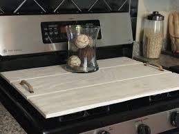 Hand Made Wood Stove Cover With Handles Comes With Free Shipping To Us Orders Perhaps Youre Short On Counter Sp Stove Cover Stove Top Cover Primitive Kitchen