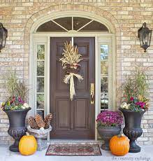 Easy Fall Door Swag Using Dried Naturals Front Porch Decorating Front Door Fall Decor Fall Front Porch Decor