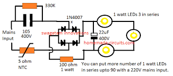 Alarm, amplifier, digital circuit, power supply the circuit (first diagram) utilizes double clock ne556 to create the sound. 3 Best Led Bulb Circuits You Can Make At Home Homemade Circuit Projects