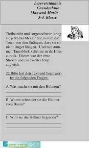 Deutsch 3 klasse kostenlose arbeitsblätter. Leseverstandnis Grundschule Max Und Moritz 3 4 Klasse Pdf Kostenfreier Download