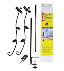 Bird Feeder Pole For Deck Railing Stokes Select Bird Feeder Metal Deck Pole Kit With Two Ad Metal Deck Bird Feeders Bird Feeder Poles