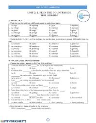 'focus in action' unit learning packs. Grade 8 Unit 2 Test 1 Worksheet