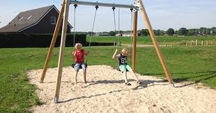 Double Swing Pine H 2 5m 90cm In Ground Ksw90014 0902 Swings Playground Equipment Playground Equipment Double Swing Playground